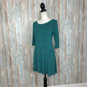 Niche Nilgun Derman S Teal Stretch Jersey Knit Longline Tunic Top Boho Lagenlook